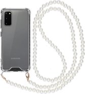 iMoshion Backcover met koord hoesje - Parels Samsung Galaxy S20 hoesje - Transparant