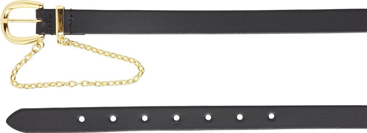 zwarte riem met ketting 2021 - Take-it - 100% leer - maat 95 totale lengte 110 cm