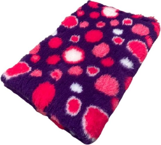 Foto: 2 stuks vetbed hondenkleed dierenmat dierenkleed circles paars roze wit latex anti slip 75 x 50 cm machine wasbaar