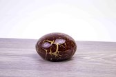 Mini Urn Steen van Loranto Glas bruin met bladgoud 12x10cm