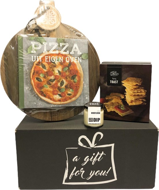 Pizza cadeau pakket 1 - Borrelplank hout - Cadeau voor man - Valentijn -  Borrelpakket... | bol.com