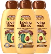 Garnier Loving Blends Avocado Olie & Karité Boter Shampoo - 3 x 300 ml - Droog of Pluizig Haar
