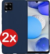 Samsung Galaxy A42 Hoesje Siliconen Case Cover - Samsung A42 Hoesje Cover Hoes Siliconen - Donker Blauw - 2 PACK