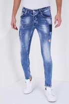 Exclusive Paint Drops Jeans - Slim Fit - 5301A - Blauw