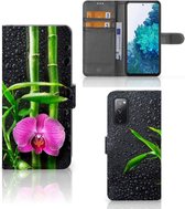 Wallet Book Case Geschikt voor Samsung Galaxy S20FE Hoesje Orchidee