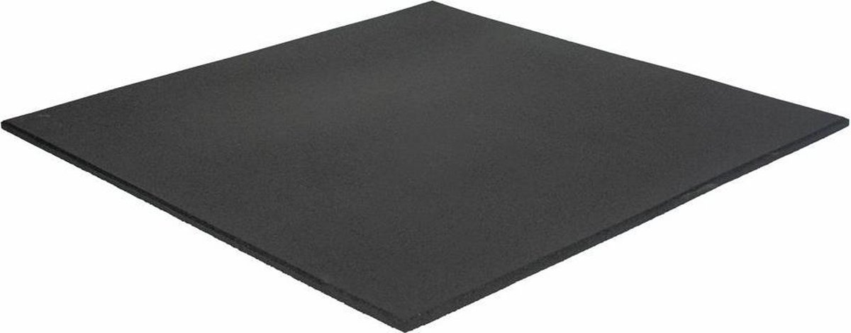 Fitness vloertegel voor buiten 100x100 cm Zwart - Dikte 11mm - Fijne korrel