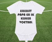 Rompertjes baby - papa en ik kijken voetbal samen - baby kleding met tekst - kraamcadeau jongen - maat 56 wit