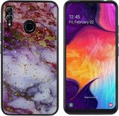 BackCover Marble hoesje met Glitter - Telefoonhoesje voor Samsung M20 - Rood