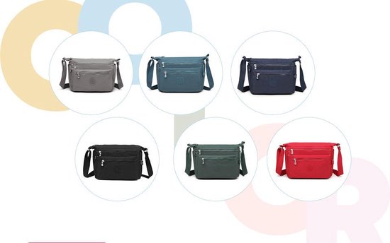 Bagwise® Sac à bandoulière - Sac bandoulière - Femme - 23cm x 27cm - (CR1238) - Blauw