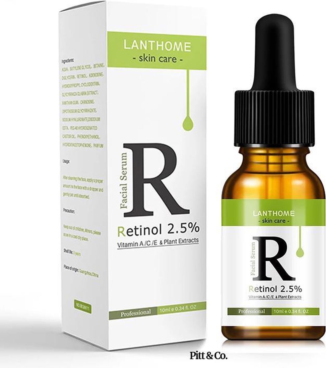 Actieve Retinol Serum – Lanthome original – Vitamine A – Verreikt met Vitamine E – Anti aging – anti-acne – Gezicht Serum
