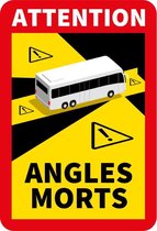 Dode Hoek Sticker – Bus - 17 x 25 cm - Vanaf 1000 stuks - Waarschuwing - Attention Angles Morts