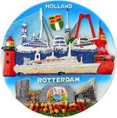 Wandbord Rotterdam 3D Kleur - Souvenir - Muurdecoratie - Wand Bord