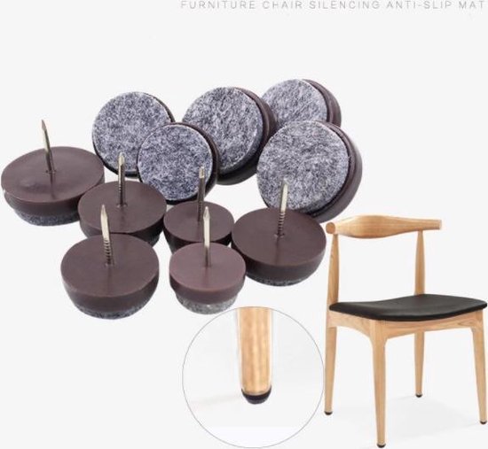 Meubelvilt met spijker - Meubelonderzetters Viltjes - Vilt voor meubels - 16 Stuks | bol.com