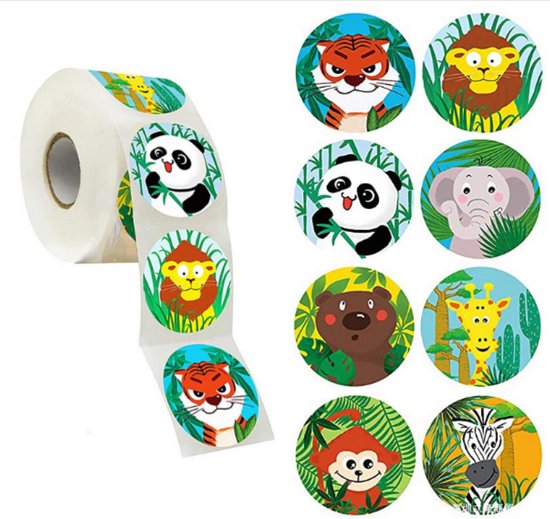 stickers - dierenstickers - beloningsstickers - 500 stickers op rol -  stickers voor... | bol.com