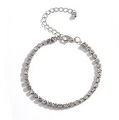 Armband witte steentjes | zilver gekleurd