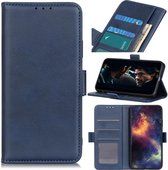 Motorola G9 Power Book Case Hoesje Book Case Retro Wallet Blauw