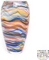 Design vaas Oval - Fidrio CARIBBEAN - glas, mondgeblazen bloemenvaas - hoogte 30 cm