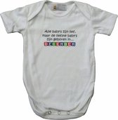 Witte romper met "Alle baby's zijn lief, maar de liefste baby's zijn geboren in December" - maat 74/80 - babyshower, zwanger, cadeautje, kraamcadeau, grappig, geschenk, baby, tekst, bodieke