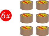 NAR PP Acryl Tape Low Noise - Verpakkingstape - Bruin, 50 mm x 66 meter ( 6 stuks)