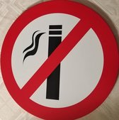 verboden te roken bord/ 1 stuk/ met ophangkoord/ diameter  30 cm/ rond/ zink