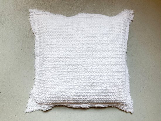 House in Style Luxe' oreiller de luxe Kos 100% coton, 50 x 50 cm, blanc