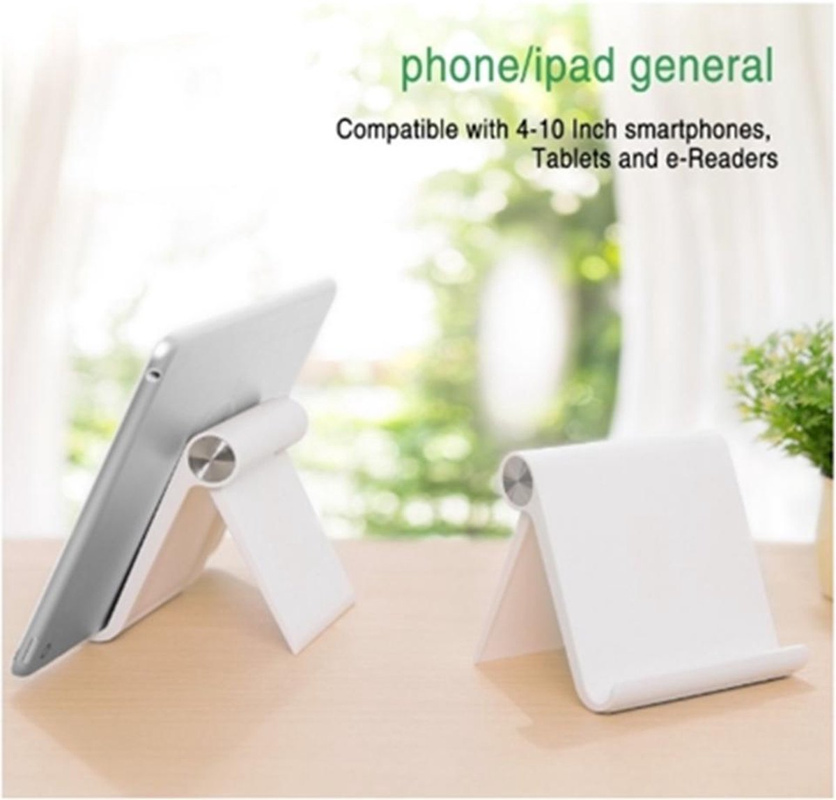 Universele standaard voor E reader en telefoon Telefoonhouder WIT