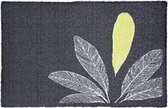 1x Coryl Antistofmat Jungle| Bladeren Zwart-Groen | 75x50cm| Decoratieve mat - Antislip Deurmat - Zachte mat - Vloerkleed