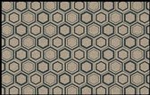 1x Coryl Deurmat Isola | Bruin Zeshoek | 80x60cm| Decoratieve mat - Antislip - Absorberend Vloerkleed - Antistofmat