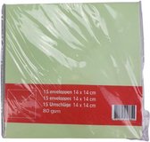 Enveloppen - Groen - 14 x 14 cm - 15 stuks - Vierkant