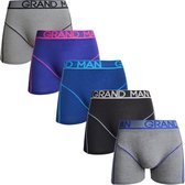 Grand Man Boxershort 5-PACK Effen kleuren met opvallende naden 2009 - XL SIZE