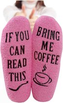 Fluffy Koffie Sokken - Huissokken - Dames - One size - Anti slip - Cadeau voor haar - Grappig - Housewarming - Verjaardag
