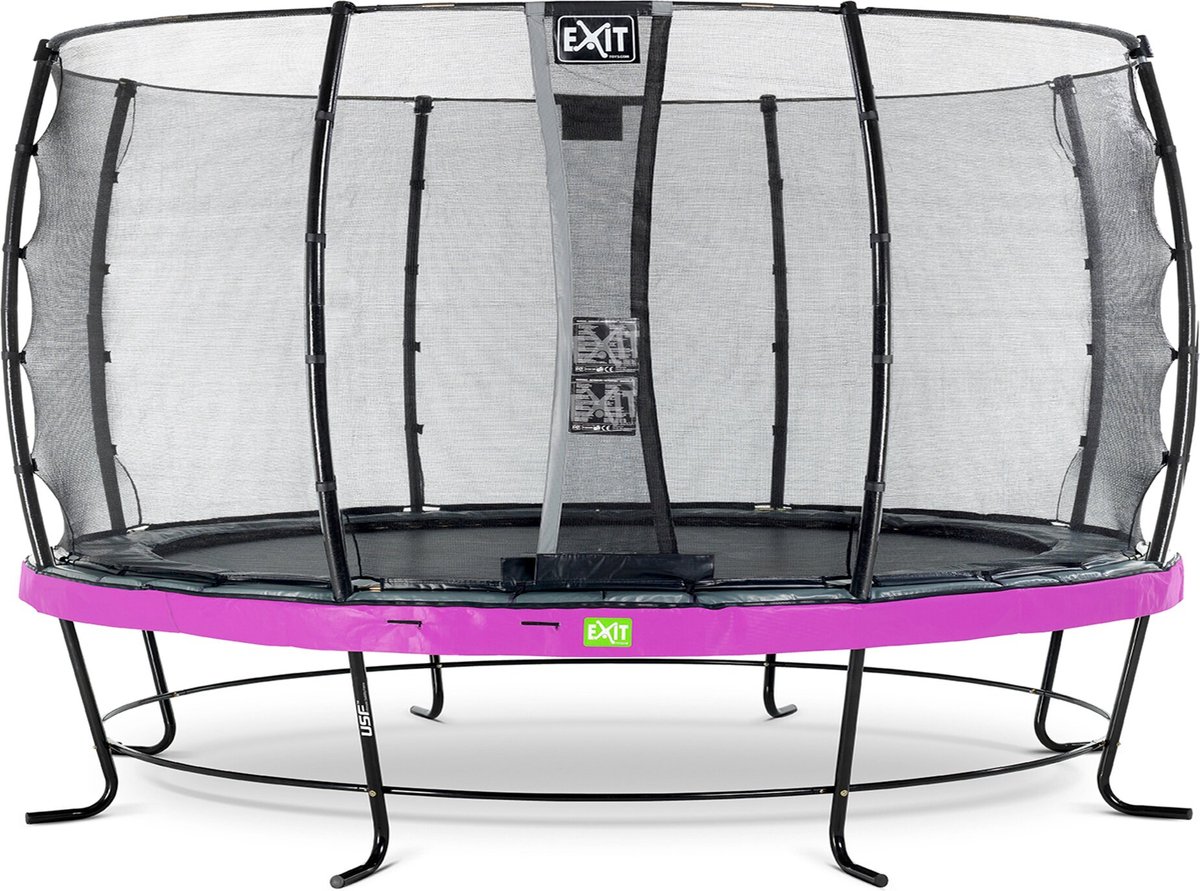 EXIT Elegant trampoline ø427cm met Economy veiligheidsnet - paars
