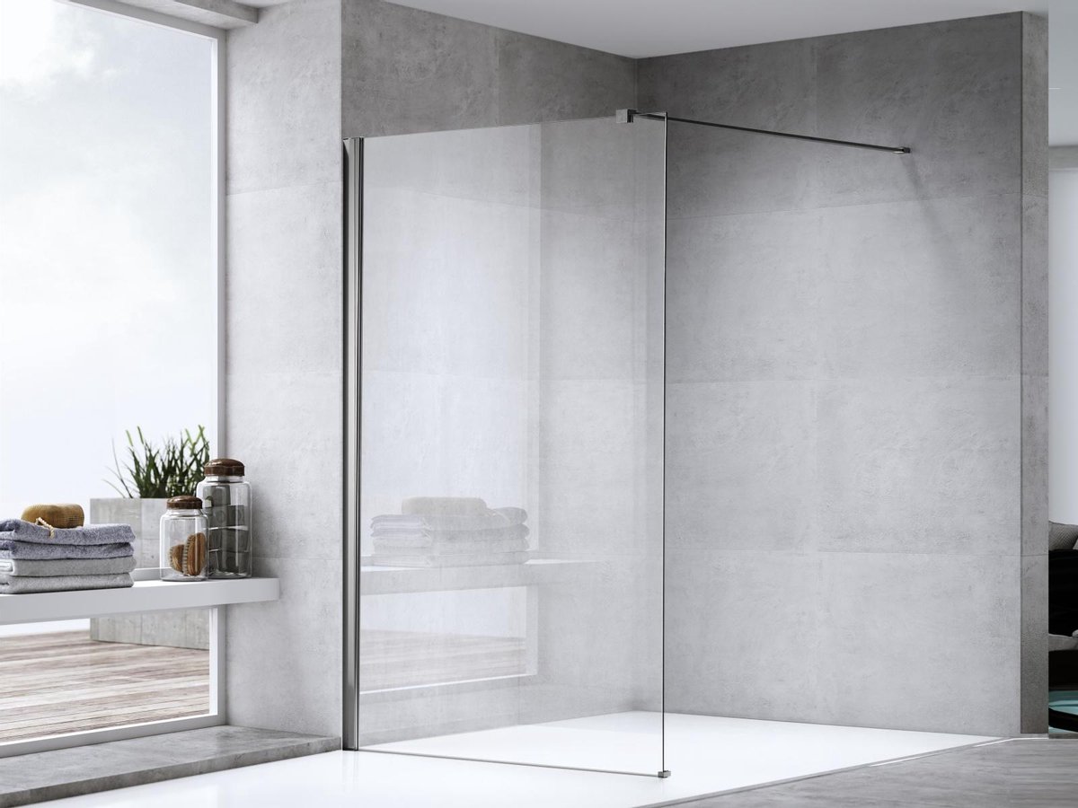 Mawialux douchewand 120x195cm - 8mm veiligheidsglas met nano coating - Chroom - Mesa 120 CH