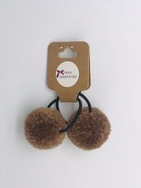 Haarelastiekjes / Pompom / haarelastiek / haarbandjes / kind / meisje / haaraccessoires / Bruin