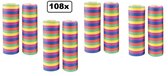 100 stuks: Rol serpentines in 5 kleuren - 4m
