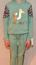 Tik Tok joggingpak mintgroen maat 158/164