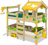 WICKEY Kinderbed, Stapelbed Crazy Ivy geel/appelgroen, Houten bed 90 x 200 cm