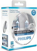 Philips White Vision H7 55W/12V Halogeen Lampen, set à 2 stuks