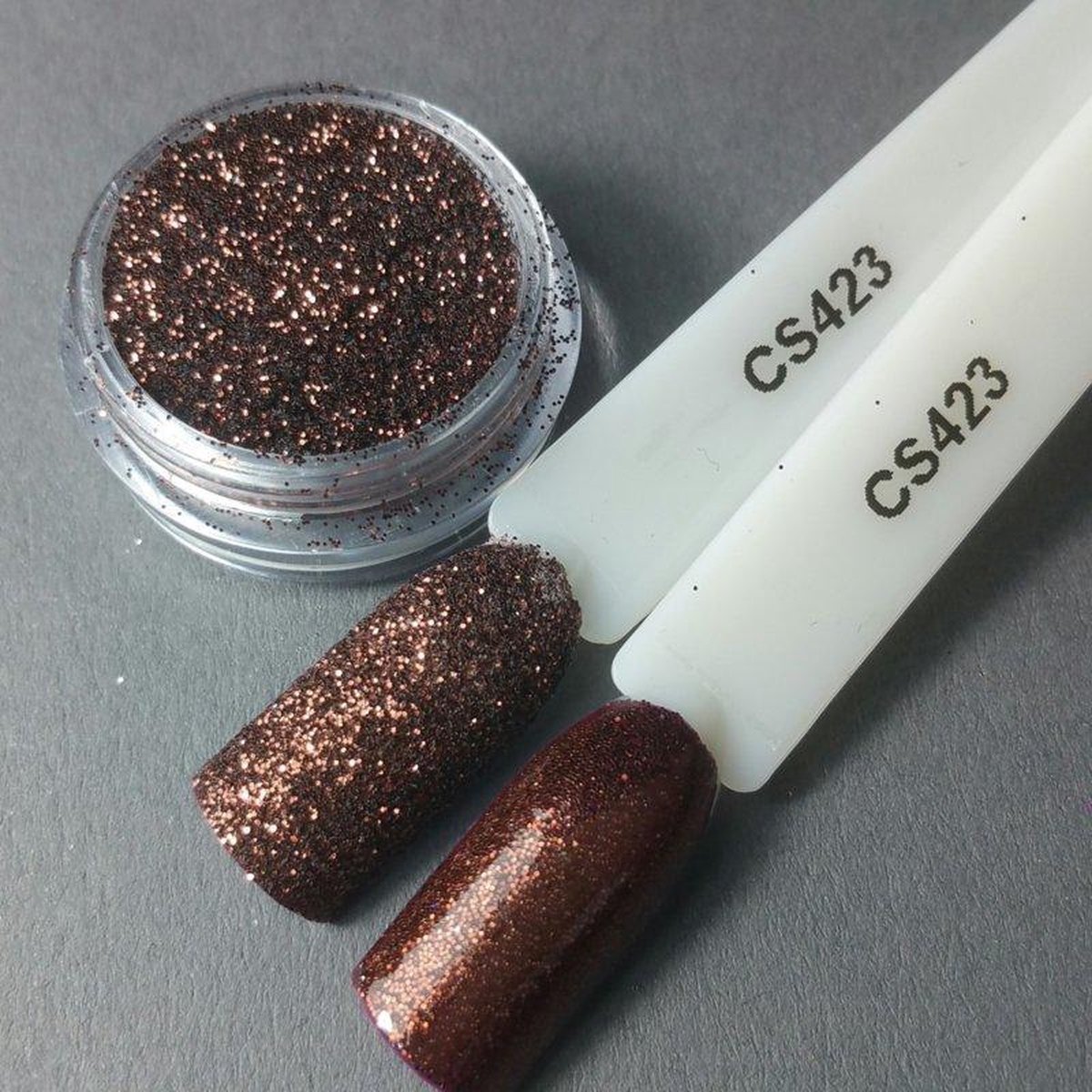 Goedkoopste Nagel glitter - Korneliya Crystal Sugar 423 Chocolate
