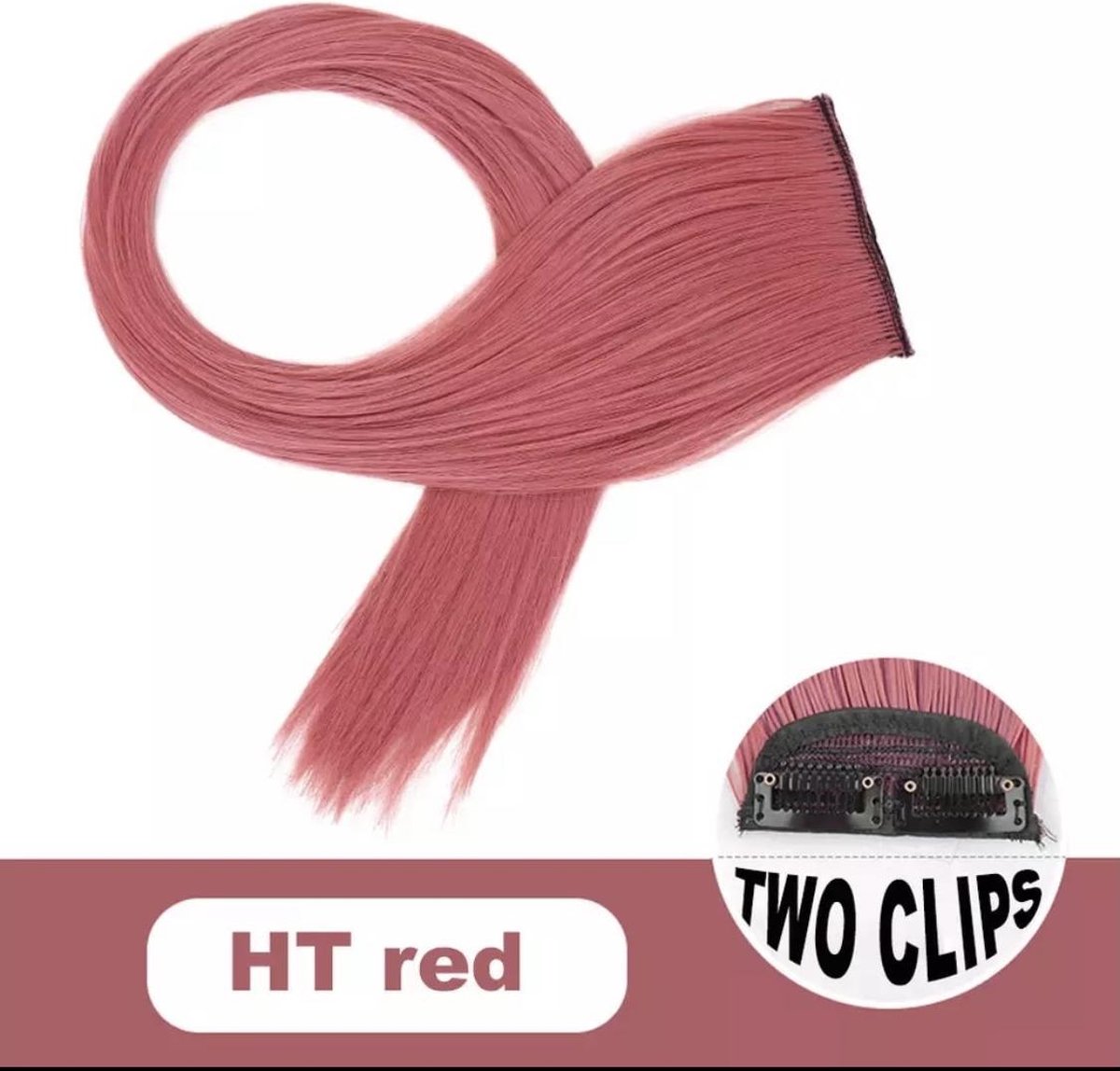 Clip in Extension 2 clips - zalm roze Clip in Extension - Nep haar clip in- duo clip in extension -