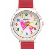 Horloge -Kinderen -hart- Rood-vanaf 7 jaar- meisjes- Charme Bijoux