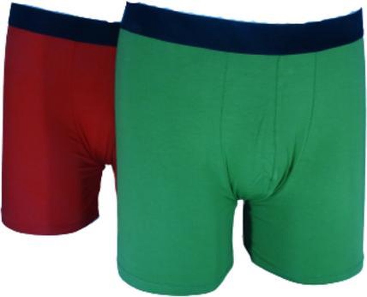 Hipperboo® Bamboe Onderbroeken - Maat L - 2 paar - Ondergoed - Boxershort - Rood/Groen