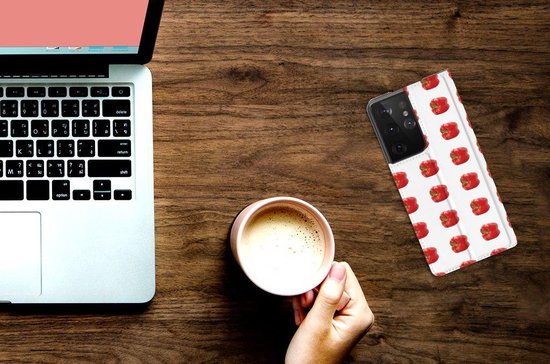 Book Case Samsung Galaxy S21 Ultra Phone Case Paprika Red