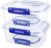 Sistema Klip It + boîtes de rangement - Set de 4 pièces - 2x 400ml et 2x 1L