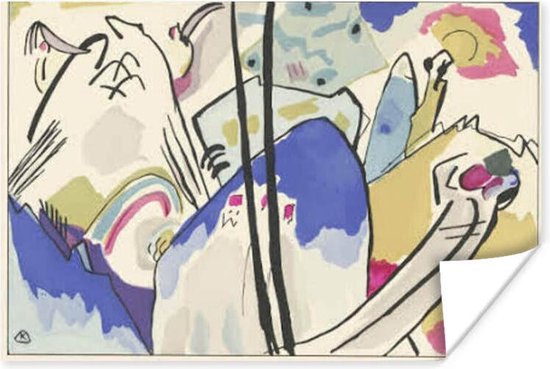 Poster Compositie 4 - schilderij van Wassily Kandinsky - 30x20 cm