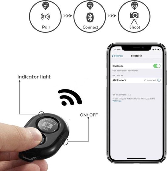 Bluetooth remote shutter afstandsbediening voor smartphone (iPhone en Android) camera – HiCHiCO - HiCHiCO