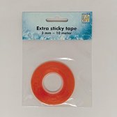 XST001 Nellie Snellen - Extra sticky tape 3 mm x 10 m - sterk hechtende permanente plakband - dubbelzijdig klevend