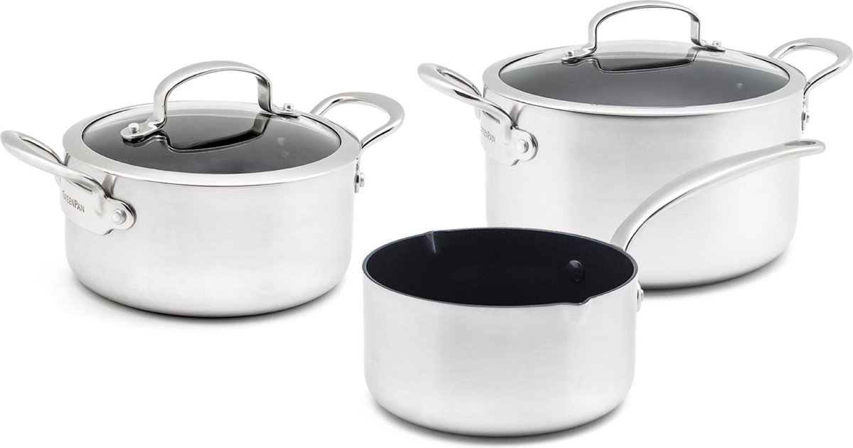 GreenPan Barcelona Evershine 3-delige kookpannenset - 20, 24 en 28cm - PFAS-vrij