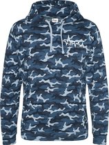 FitProWear Camouflage Hoodie Blauw - Maat XXL / 2XL - Unisex - Trui - Hoodie - Sweater - Sporttrui - Trui met capuchon - Camouflage trui - Katoen/Polyester - Trui mannen - Trui vro