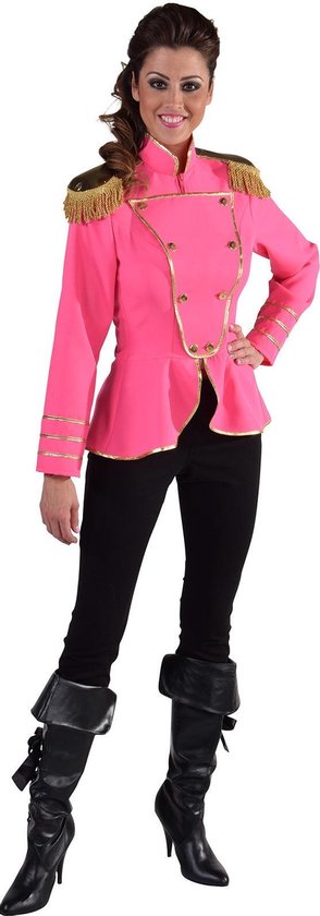 Perforatie Serie van Monarch Roze Uniform jasje met gouden epauletten - Circusdirecteur jas voor dames -  maat 42/44... | bol.com